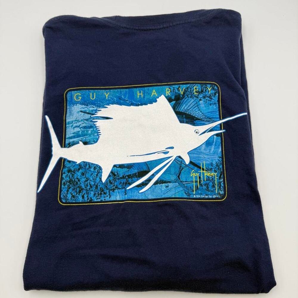 Guy harvey sword fish blue shirt XL